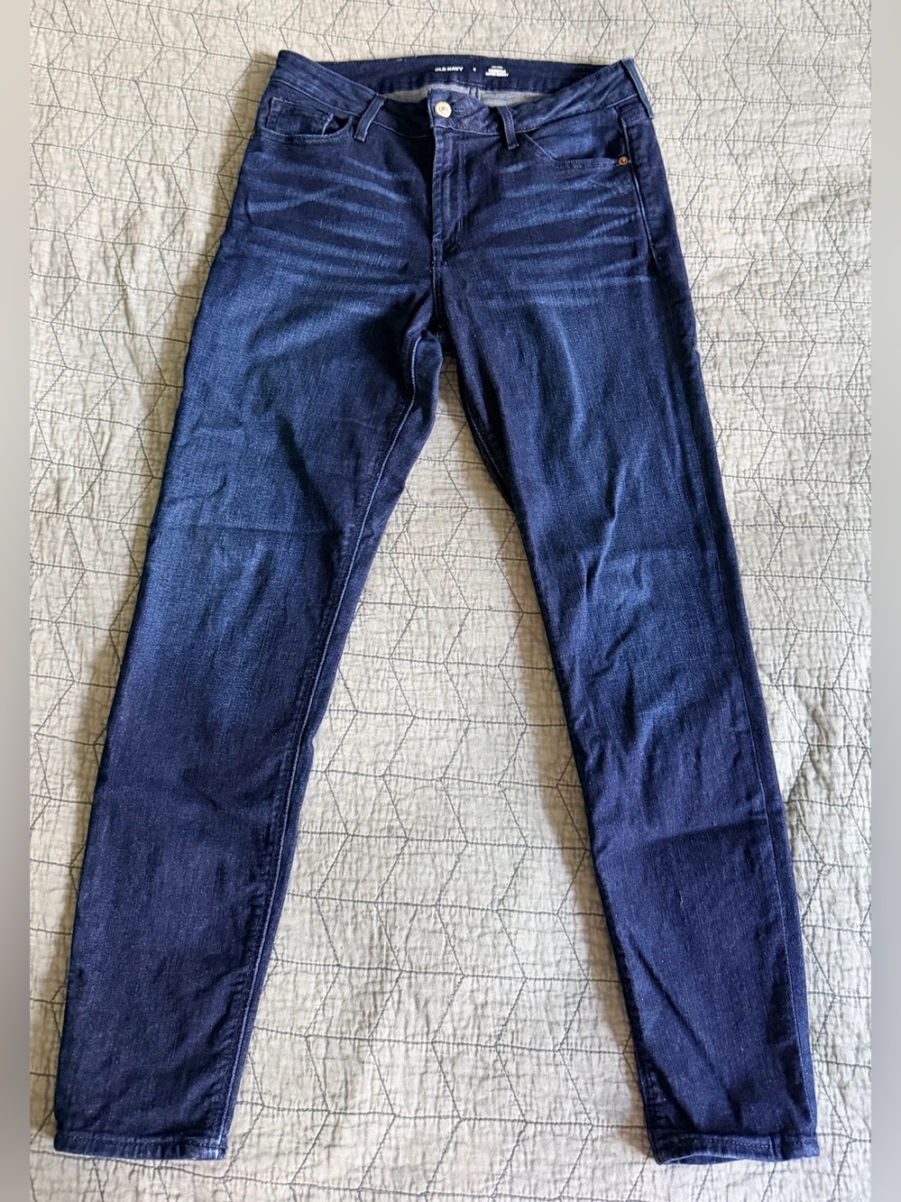 Old Navy Mid Rise Rock Star Dark Blue Super Skinny Jeans Size 8